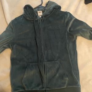 green velvet pink zip up